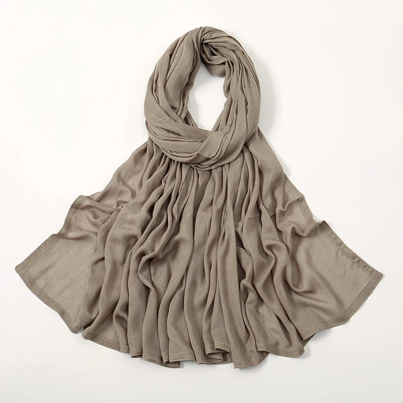 Fashion Modal Hijab Rayon Cotton Shawls Muslim Hijabs For Women Plain Scarf Big Size Headscarf Islamic Turban Headband 190*85cm