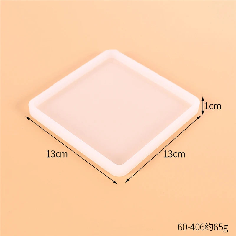 Round Square Rectangle Heart Coaster Silicone Mold Epoxy Resin Mold for DIY Jewelry Storage Base Making Cup Tray Home Decoration