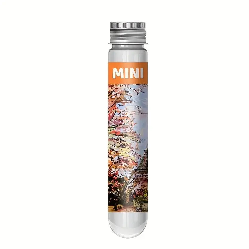 150pcs Test Tube Puzzle Strolling In The Rain Mini Travel Puzzle Gift Christmas House Paris Tower New Year