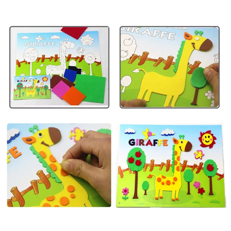10/20pcs/lot 3D EVA Foam Sticker DIY Cartoon Animal Puzzle for Children Kids Multi-patterns Styles Toys for Children Gift