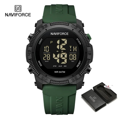 NAVIFORCE NF7104  Men's LCD Digital Casual Date and Week Alarm Waterproof Silicone Strap Electronic Watch