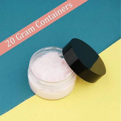 12PCS Plastic Cream Jars Sample Beauty Containers with Leak Proof Wide Mouth Travel bottle for Toiletries Cream 2/3/5/10/15/20ml