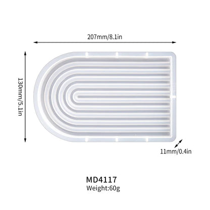 Geometric Tray Resin Mold Epoxy Resin Wave Shaped Silicone Molds for Cup Mat Holder DIY Home Decor Gypsum Ornaments Making Mould