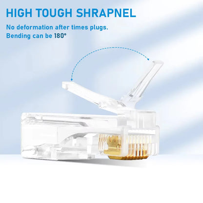 10/50/100Pcs Pass Through RJ45 Cat6/Cat5e Connectors Crystal End 8P8C Crimp UTP Standard Ethernet Network Modular Plug