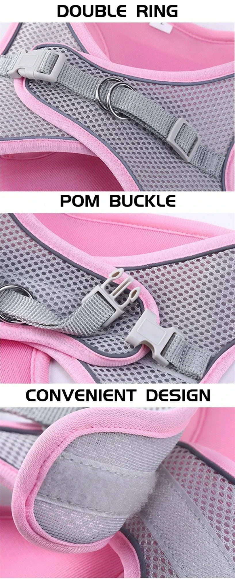 Soft mesh dog chest strap, suitable for training walks, adjustable dog vest, suitable for small and medium-sized dogs and cats