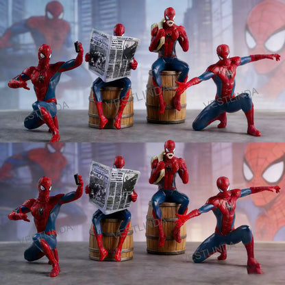 1/4PCS Superhero Spiderman Marvel Model 7-9 cm Action Doll Mini Avengers Toy Collection Ornaments Around Game Christmas Surprise