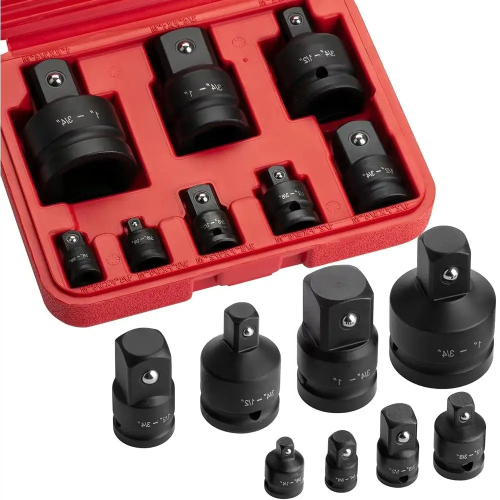 Professional 4/6/8/10 Impact Socket Wrench Adapter Set 1/4 3/8 1/2 3/4 Inch Square Drive Adaptor Reducer Spanner Tool ﻿with Case