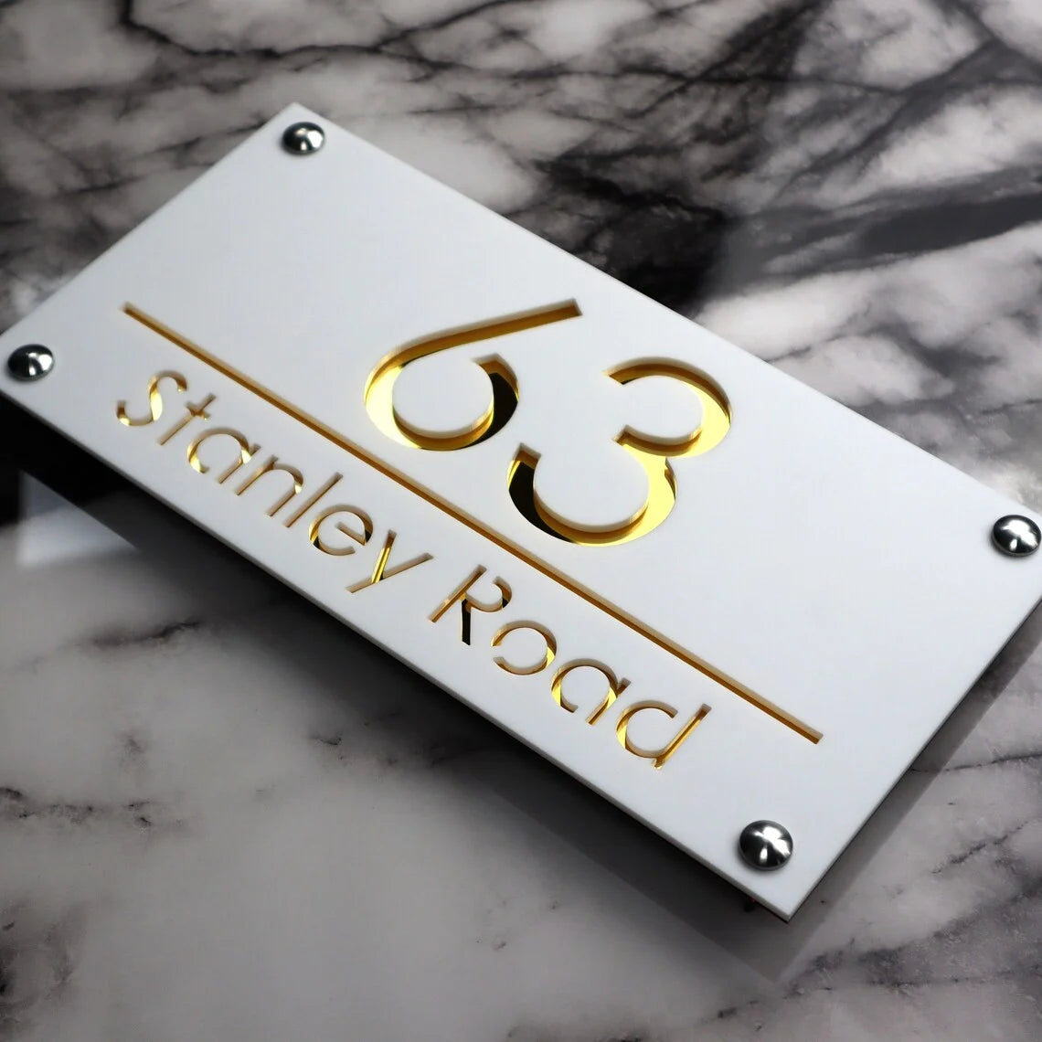 Customized Sign Outdoor House Number Plate Personalized Family Address Name Hotel Sign 3D Acrylic Laser Cut Wall Plaque