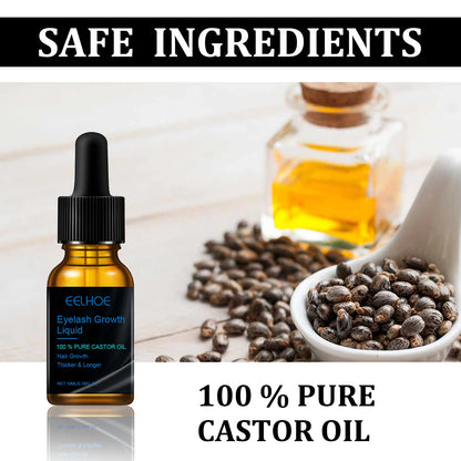 Castor Oil Eyelash Growth Serum With Brush Multipurpose Hair Eyebrow Eyelash Growth Thick Essence Nourishing Moisturize Liquid