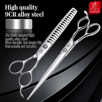 Fenice 6//6.5/7/7.5 Inch Professional Pet Dogs Grooming Scissors Set Straight&Curved &Thinner&Chunker Shear Scissors