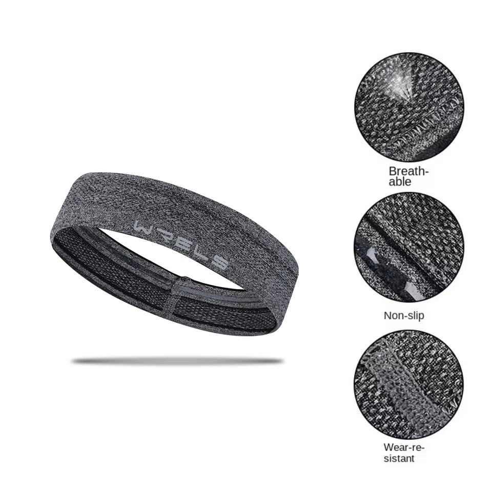 WRELS Headband Sport Band Elastic Non Slip Absorbent Sweatband Workout Running Basketball Gym Fitness Athletic Hair Band