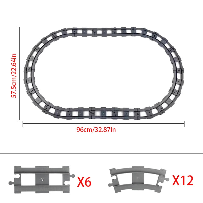 Big Size Building Block Bricks Train Tracks Crossover Parts Switch Straight Curved Duploes Accessories DIY Toy For Children Gift