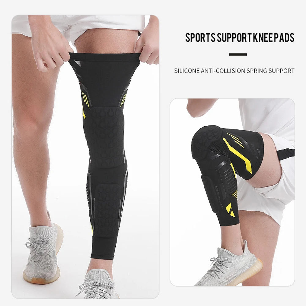 1PC Knee Compression Sleeve with Padded Protection - Breathable Leg Support for Basketball,Football,Running,Sport- Youth & Adult