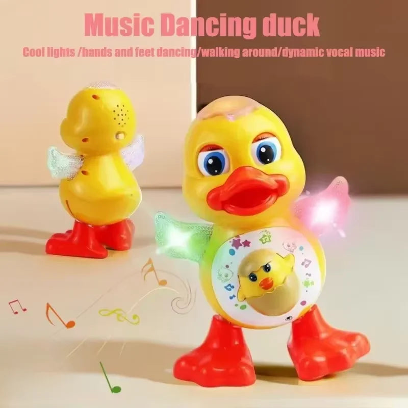Electric Dancing Duck Robot Toy Duck Interactive Dancing Music Machine Duck With Flashing Lights Early Educational For Baby Kids