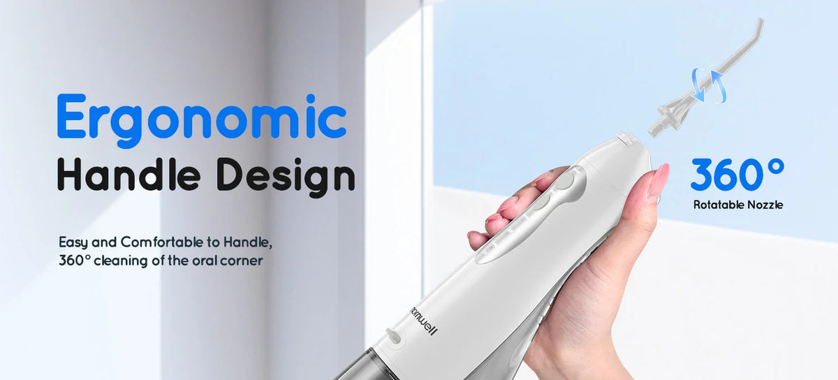 D52 Portable Cordless Water Flosser USB Rechargeable Water Jet Floss Tooth Pick 6 Jet Tip 300ml 3 Modes Teeth Clean for Travel