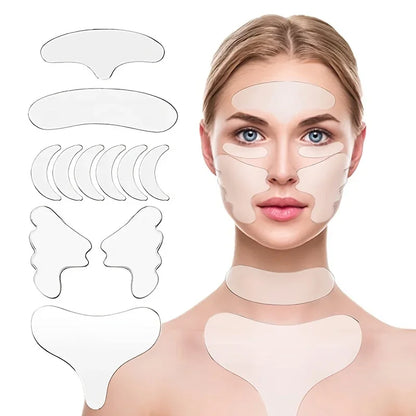 Reusable Silicone Anti-Wrinkle Pad Patch Face Neck Wrinkle Removal Patch Pad Facial Skin Lift Anti Aging Facial Beauty Tools