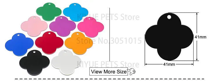 Personalized Random Mix 20pcs Aluminum Pet Dog Tag Nameplate Pedant For Cat Collar Ring Anti-Lost Accessories