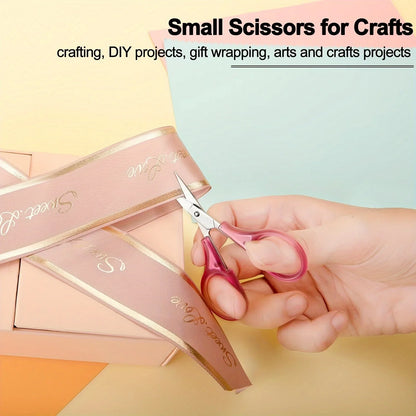 1pc Compact Precision Craft Scissors Sharp Stainless Steel Blades with Protective Cap, Tsa-Approved for Travel Stationery