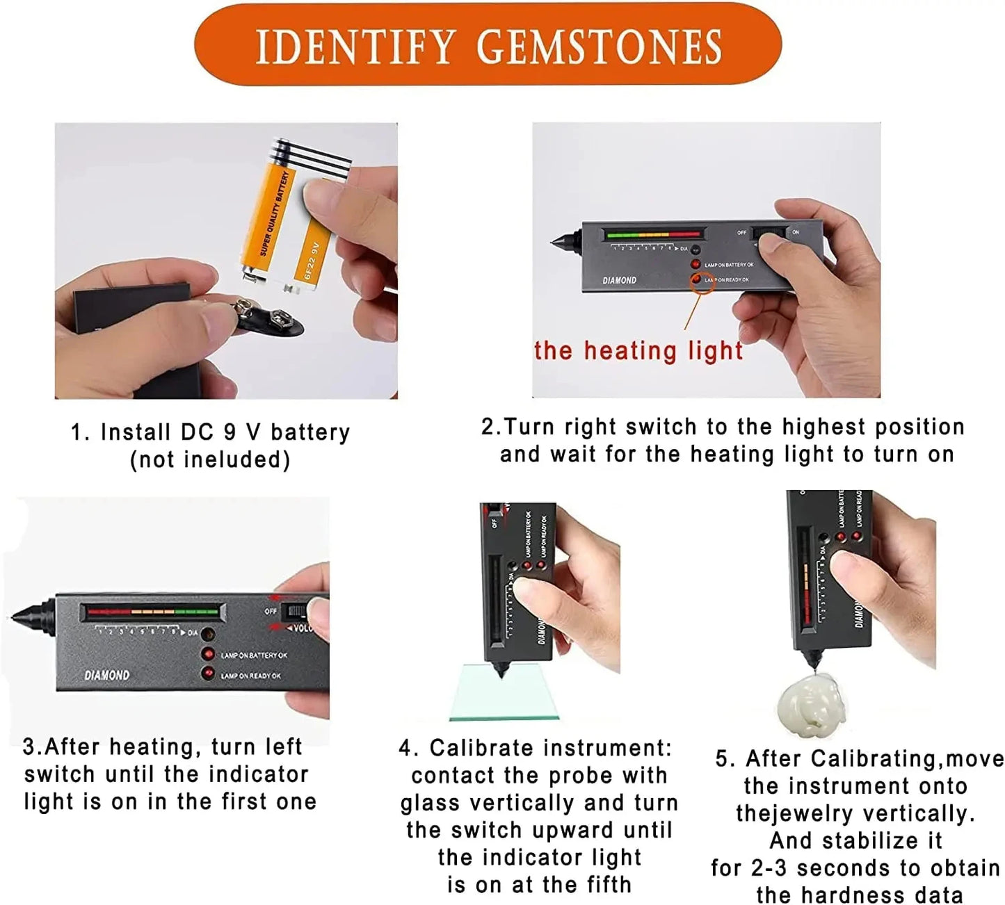 HOMEFISH Diamond Tester High Accuracy Diamond Tester Pen Jewelry Diamond Tester Professional Diamond Selector Diamond Tester Kit