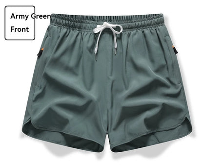 New Men's Sports Casual 3/4 Shorts With Ice Silk Lightweight Sweat-absorbing Outdoor Quick Drying Running Fitness Loose Pants