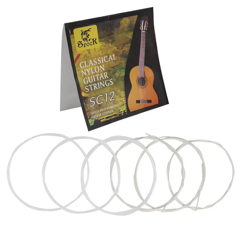6 Pcs Strings Classical Guitar Strings Black Clear Nylon Guitarra Strings Sliver Plated Copper Wound String Guitar Accessories