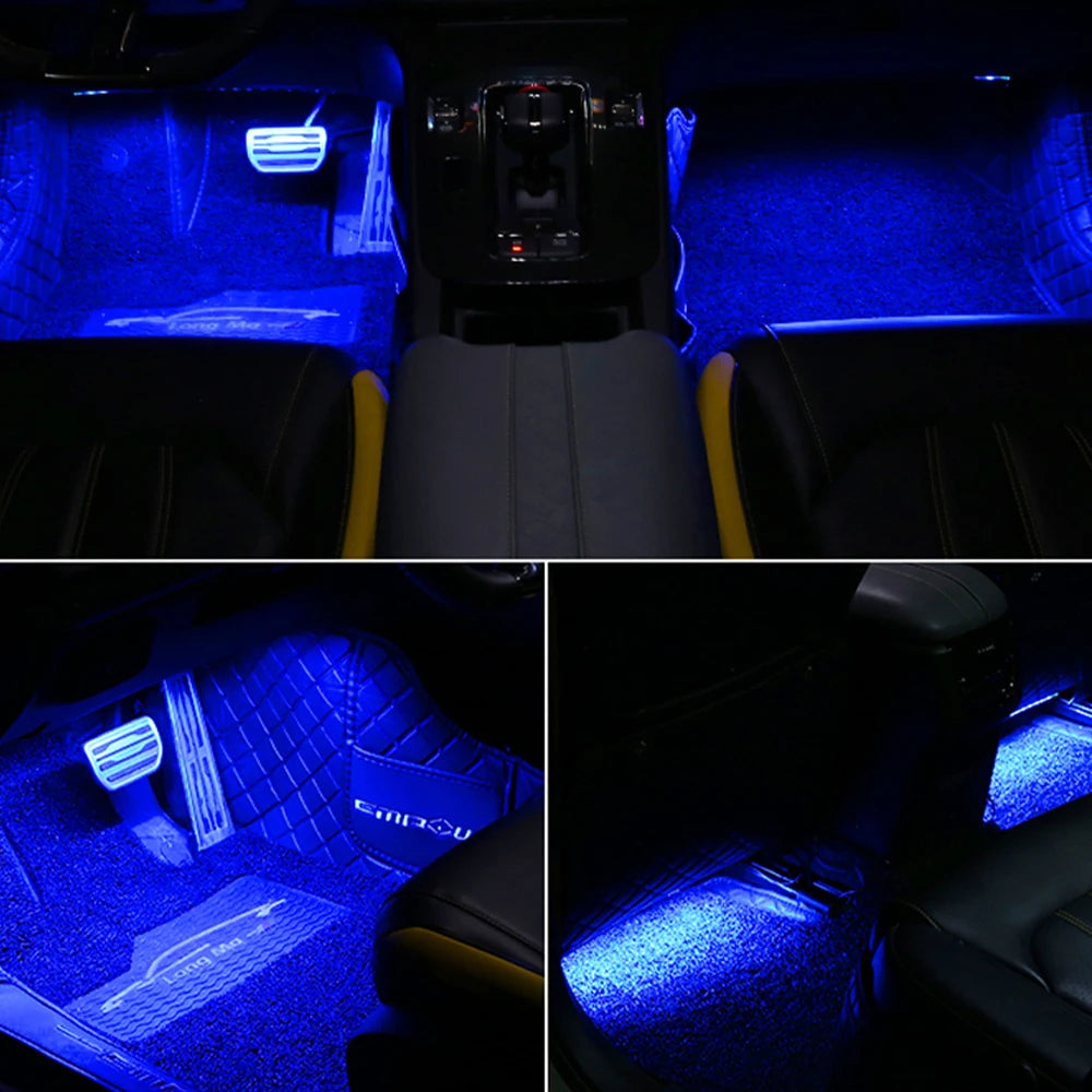 Car Foot Light Ambient Light Atmosphere Decorative Lamp RGB Decorative Lamp LED Car Interior Remote APP Control