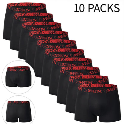5 /10 Pack Men's Black Gold Printed Boxer Underwear Comfortable And Versatile Plus Size Sexy Young Men's Leisure Sports Beach sh