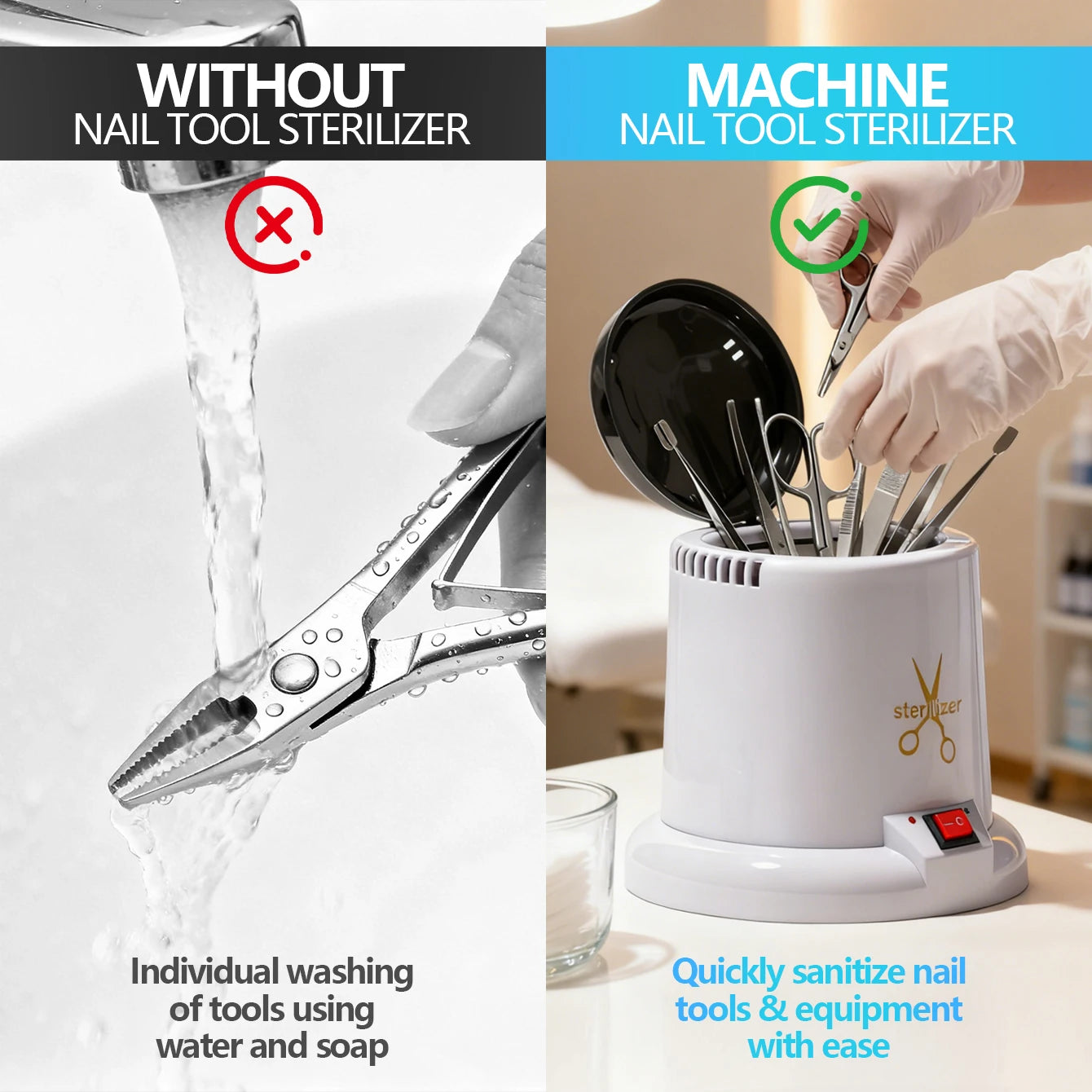 Nail Tool Sterilizer for Esthetician Sterilization Machine Metal Nail art Tools Haves Autoclave Sterilizers High Temperature