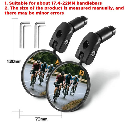 Universal Adjustable Bicycle Rearview Mirror Wide Angle 360° Rotate Handlebar Mount Mirror for MTB Road Bike Cycling Accessories