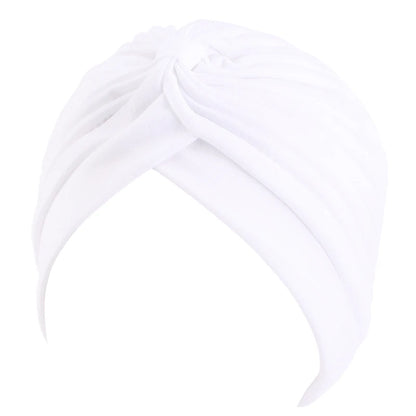 New Knotted Ruffle Turban Ladies Soft Headscarf Casual Streetwear Female Muslim Hijab Indian Hats Cancer Chemo Cap Turbante