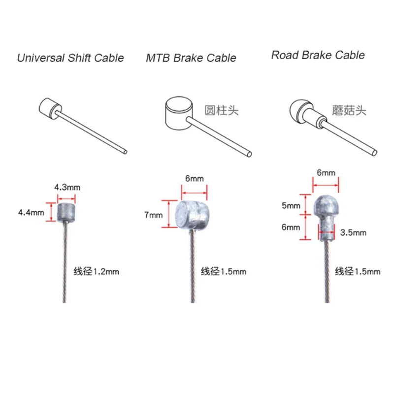 5/10PC Bicycle Brakes Line Road Mountain Bike Brake Cable Universal Bicycle Shift Cable Durable Road MTB Brake Shift Wire