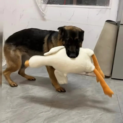Large Plush Realistic White Goose Duck Dog Toy - Soft Durable for Chew & Play, Cute Interactive Pet Supplies, Best Fun Companion