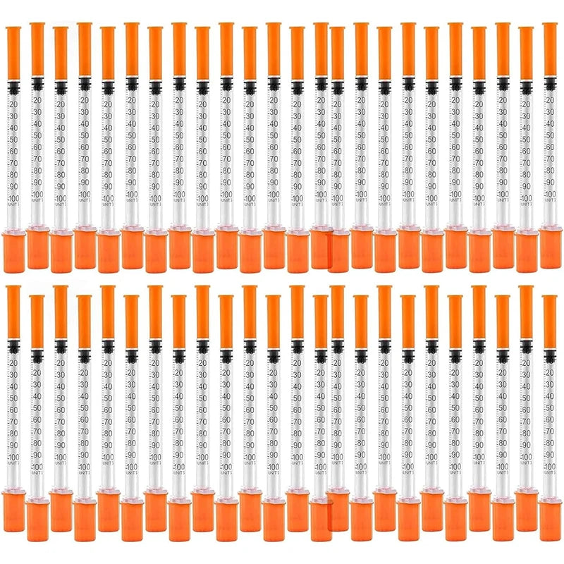 45pcs/20pcs/3pcs 0.5/1ml Disposable Veterinary Syringes with Needles for Pets and Farm Animals