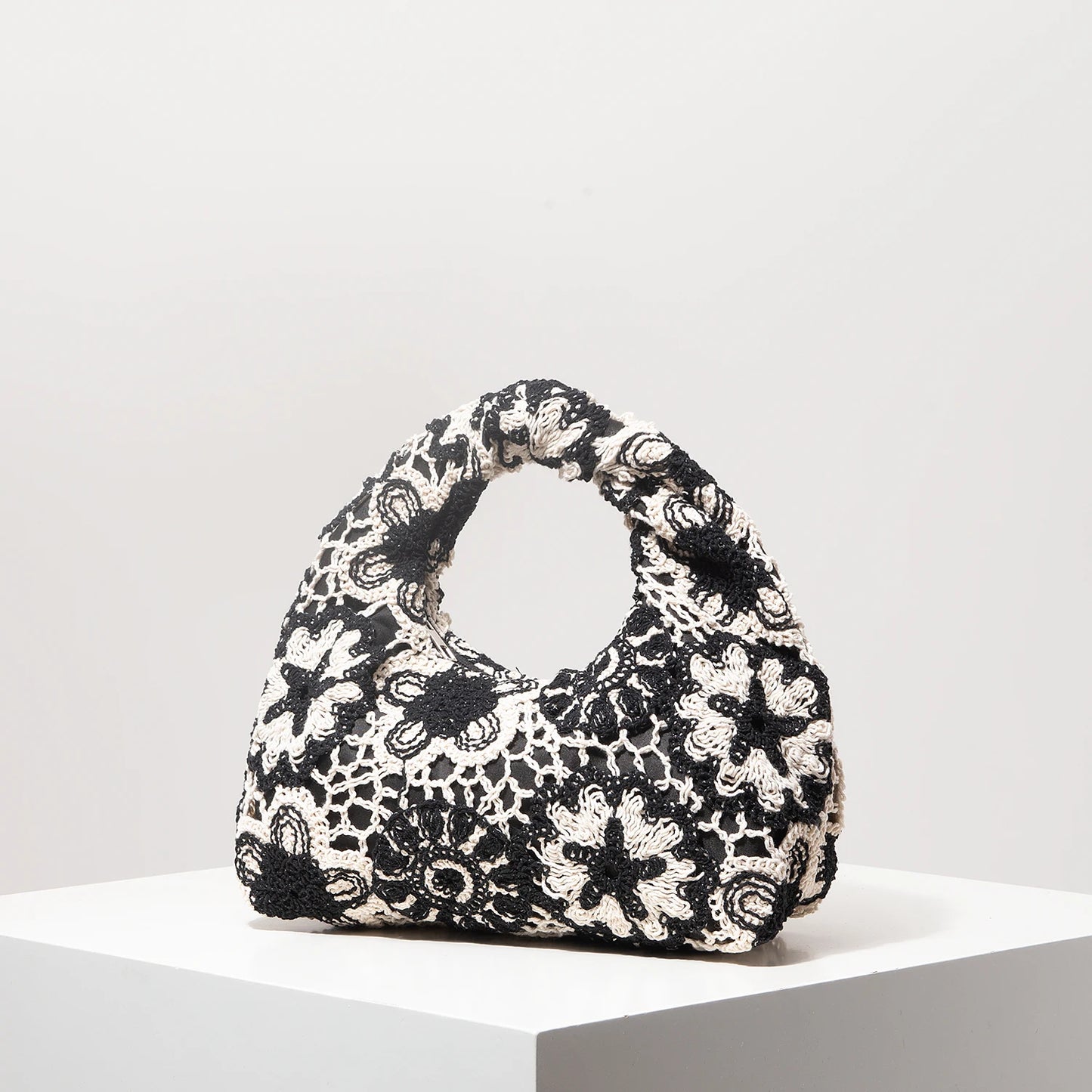 Pattern Hollow Woven Handbag，Bohemia Beach Bags for Women，Crochet Set，Beach Accessories Women，Travel Must Haves（Random Pattern）