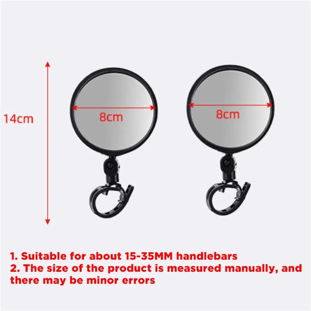 Universal Adjustable Bicycle Rearview Mirror Wide Angle 360° Rotate Handlebar Mount Mirror for MTB Road Bike Cycling Accessories