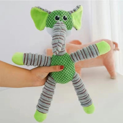 Squeaky Plush Elephant Dog Toy Durable Bite‑Resistant Pet Chew Toy Teeth Cleaning Interactive Puppy Stress Relief Toy