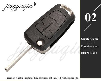 jingyuqin Flip Remote Car Key 433Mhz For Opel/Vauxhall Astra H 2004-2009 Zafira B 2005-2013 Vectra C 2002-2008 Corsa D 2007-2012