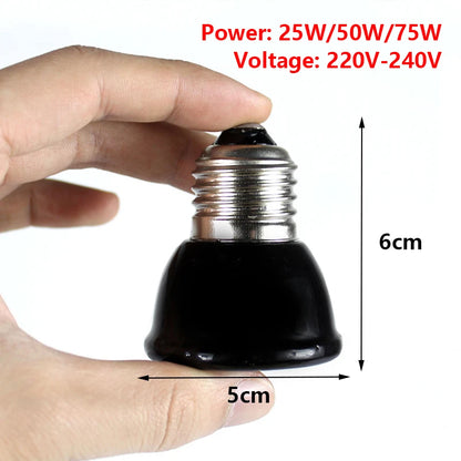 Ceramic Emitter Heat Light Mini Black Pet Heating Lamp Infrared Bulb 25/50/ 75/100W Brooder Chickens Reptile lamp