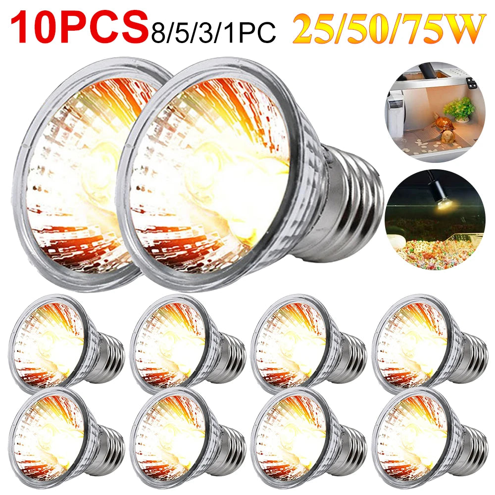 UVA+UVB Reptile Lamp Bulb Reptile Heat Lamp Turtle Basking Heating Light UV Light Bulb Amphibians Lizards Temperature Controller