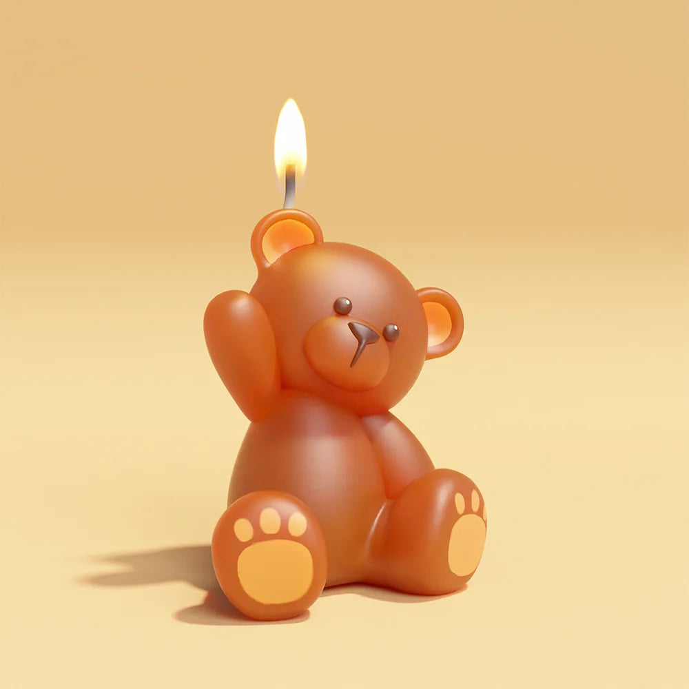3D Cute Bear Resin Mold for Candle Soap Making Silicone Fondant Chocolate Candy Molds for Cake Decor DIY Art Crafts Gifts Mould