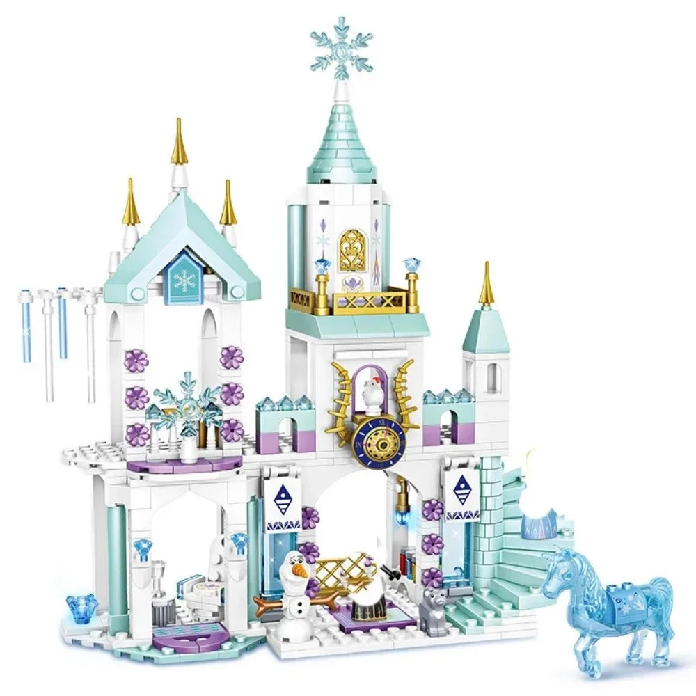 Friends Princess Luxury Ice Castles Building Blocks Playground House Movies Bricks Classic Figures Set Toy for Girls DIY Gift