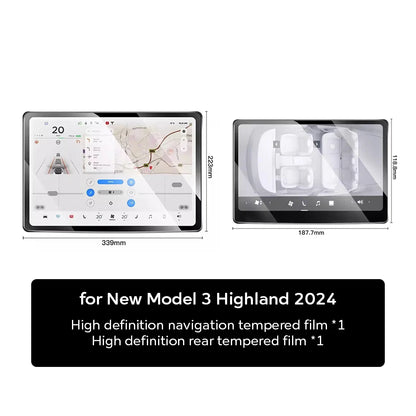 TESY Tempered Glass Film Protector for New Tesla Model YL Y Juniper Launch Model 3 Highland Front Rear Screen Protective