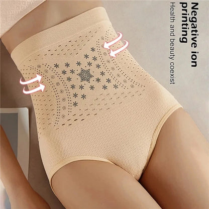 Unique Fiber Restoration Shaper Brief Women Tummy Control Shapewear Hollow Out Fat Burning Slimming High Waist Underwear Panties