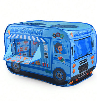 Foldable Kids Indoor Outdoor Tent Game House Car Shaped House Hiding House with Opening Shooting Game for Kids Boys Girls Girft