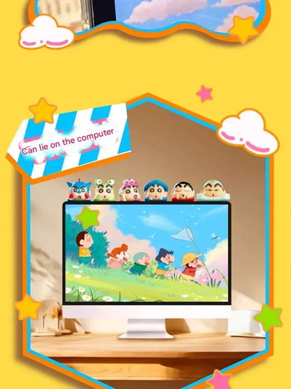 Kucikuji Original Crayon Shin Chan Blind Boxs Toys Kawaii Figures Anime Model Mobile Phone And Computer Screen Car Ornament Toys