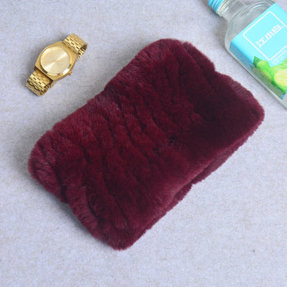 Women Handmade Stretch 100% Real Rabbit Fur Scarf Knit Genuine Rex Rabbit Fur Headbands Girls Natural Rabbit Fur Ring Scarves