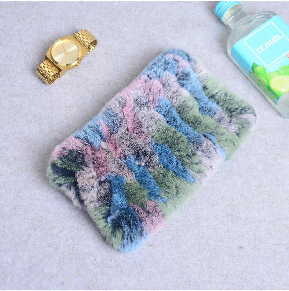 Women Handmade Stretch 100% Real Rabbit Fur Scarf Knit Genuine Rex Rabbit Fur Headbands Girls Natural Rabbit Fur Ring Scarves