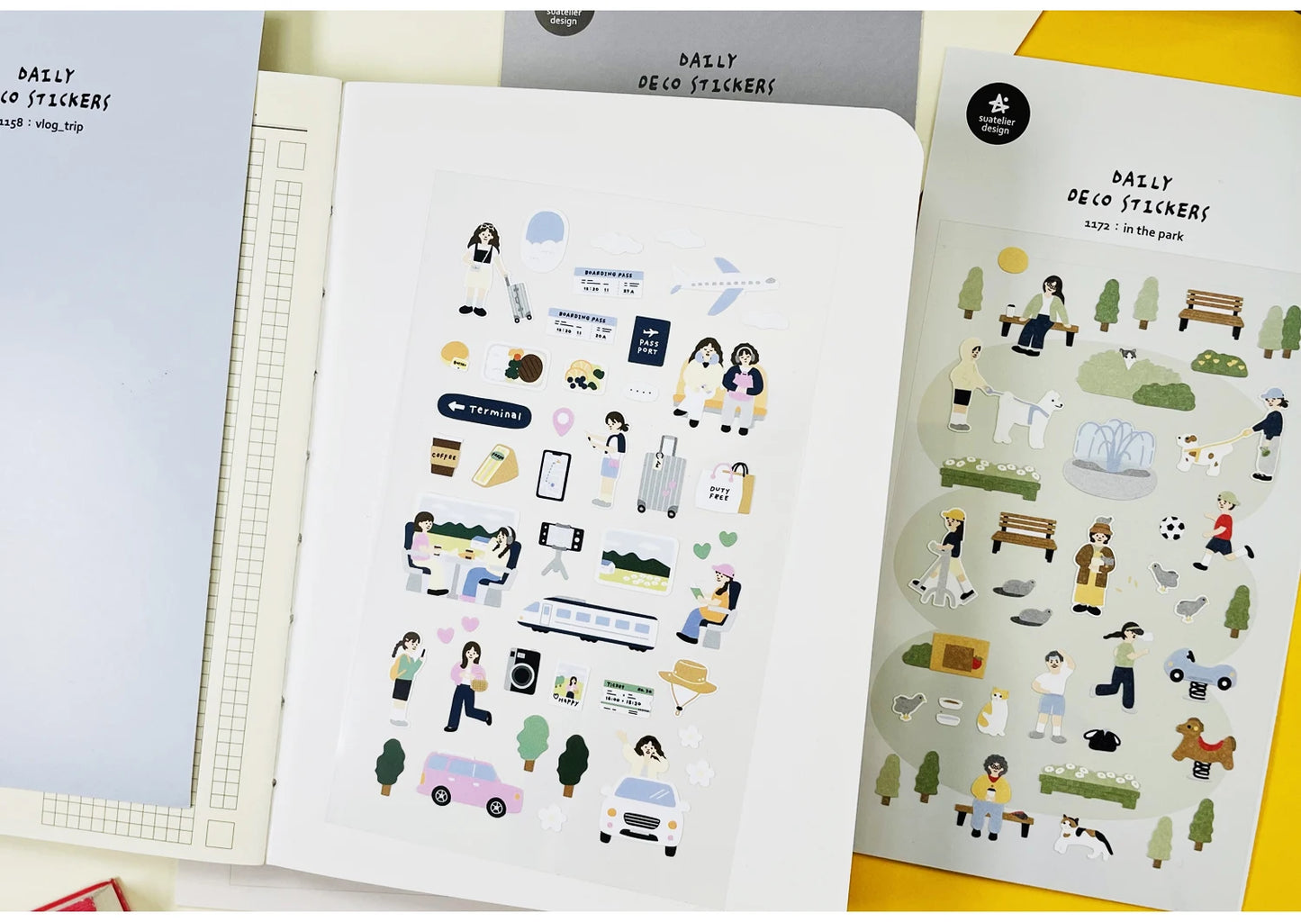 Korean Import Suatelier Travel Home Life Study Friend Stickers Scrapbooking Diy Journaling Diary Stationery Sticker School Gift