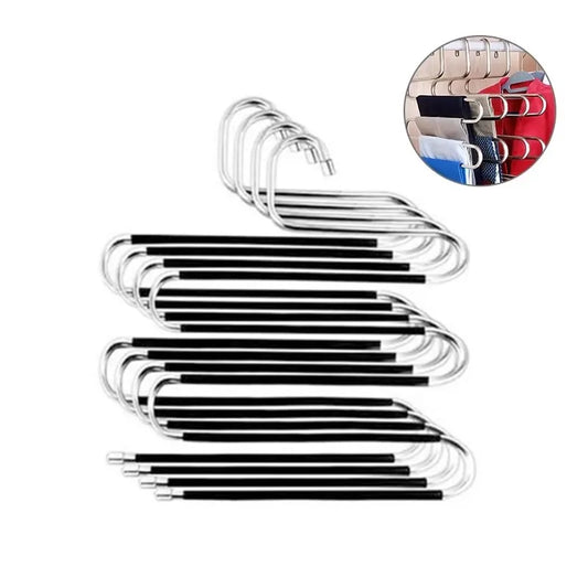 Stainless Steel Multi-layer Pants Rack S-shaped Magic Pants Hanging Anti Slip And Space Saving Sardrobe Storage Rack