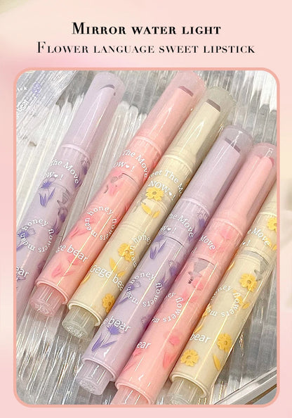 Gege bear Huayumi Lipstick Moisturizing Mirror Glitter Jelly Love Lipstick lipstick Pen